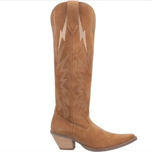 Dingo 1969 Thunder Road Suede Western Boot — Camel Brown 7.5